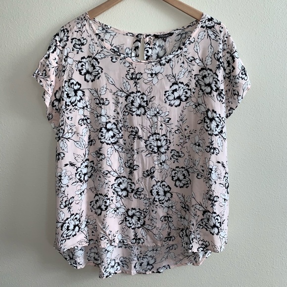 Soirée Pink/Black/White Floral Top, Size 1X, NWT - Picture 1 of 5